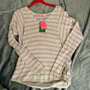 NWT Lilly Pulitzer sz XS Stasia sweater in heathered lilac verbena serene stripe